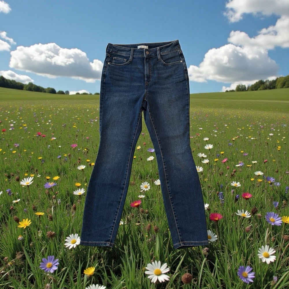 Nine West Skinny Jeans Womens 10 BLUE Denim High-Rise Jeans 27.5” Inch Inseam